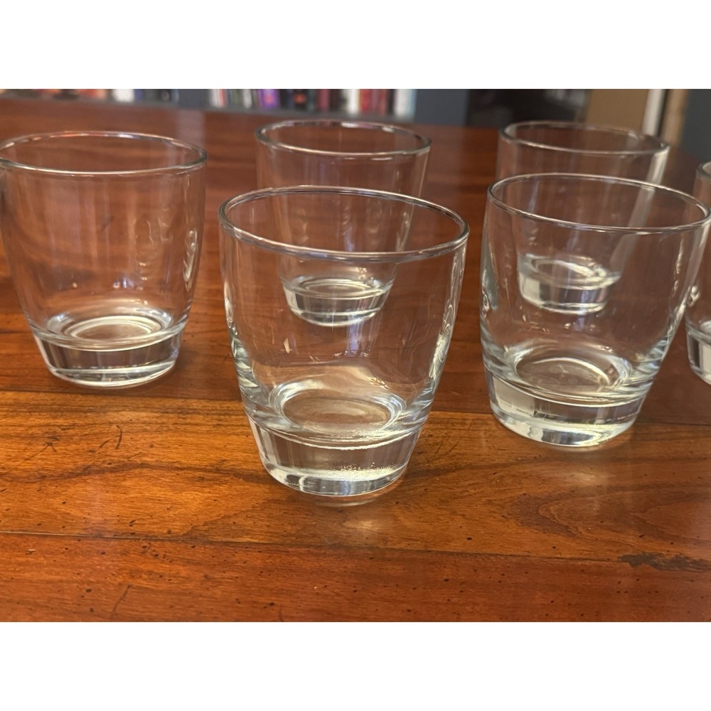 Set of 6 Double Old Fashioned Classic Clear Glasses by Libbey